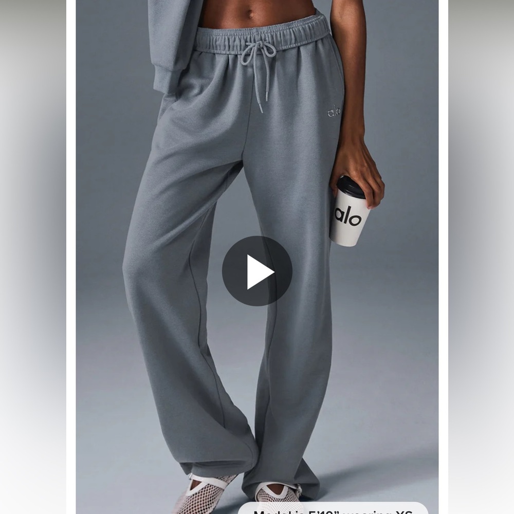 ALO- ACCOLADE STRAIGHT LEG SWEATPANTS-XS-STEEL GREY